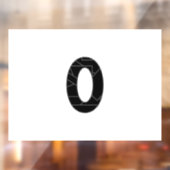 Het getal nul (0) in zwart raamsticker (Vel 2)