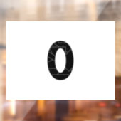 Het getal nul (0) in zwart raamsticker (Vel 2)