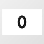 Het getal nul (0) in zwart raamsticker (Vel)