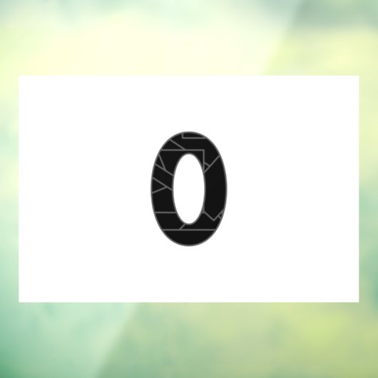 Het getal nul (0) in zwart raamsticker (Vel 3)