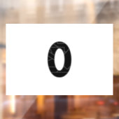 Het getal nul (0) in zwart raamsticker (Vel 2)