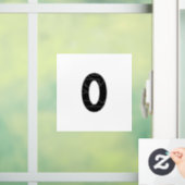 Het getal nul (0) in zwart raamsticker (Huis)