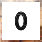 Het getal nul (0) in zwart raamsticker (Vel 2)