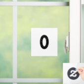 Het getal nul (0) in zwart raamsticker (Huis)