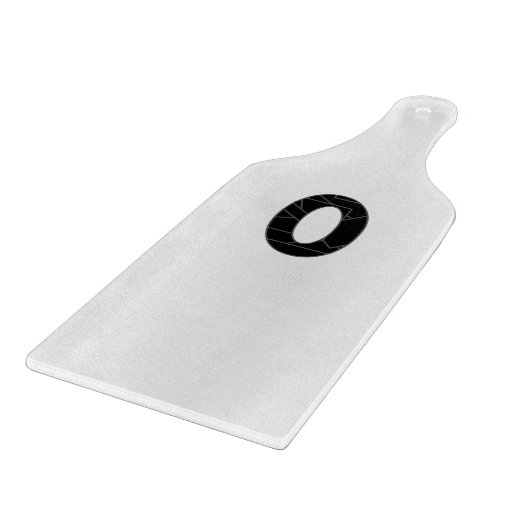 Het getal nul (0) in zwart snijplank (Hoek)