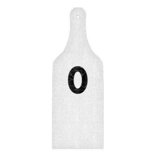 Het getal nul (0) in zwart snijplank (Voorkant)