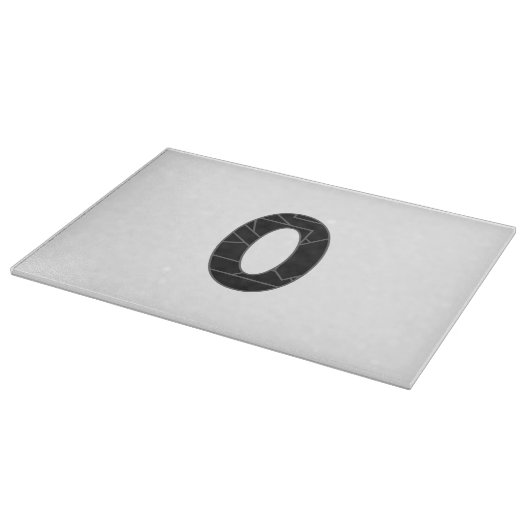 Het getal nul (0) in zwart snijplank (Hoek)