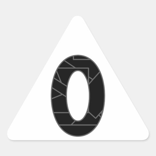 Het getal nul (0) in zwart sticker (Voorkant)