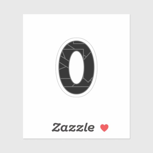 Het getal nul (0) in zwart sticker (Vel)
