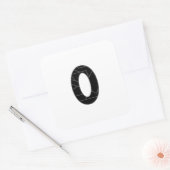 Het getal nul (0) in zwart vierkante sticker (Envelop)