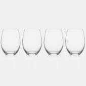 Het getal nul (0) in zwart wijnglas zonder voet (Links)