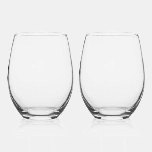 Het getal nul (0) in zwart wijnglas zonder voet (Links)