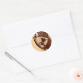 Het getatoeëerde Man in de maan Ronde Sticker (Envelop)