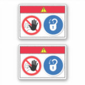 Het gevaar/de Apparatuur begint automatisch Etiket Sticker (Voorkant)