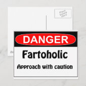 Het Gevaar Fartoholic van Farting Briefkaart (Voorkant / Achterkant)