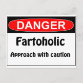 Het Gevaar Fartoholic van Farting Briefkaart (Voorkant)