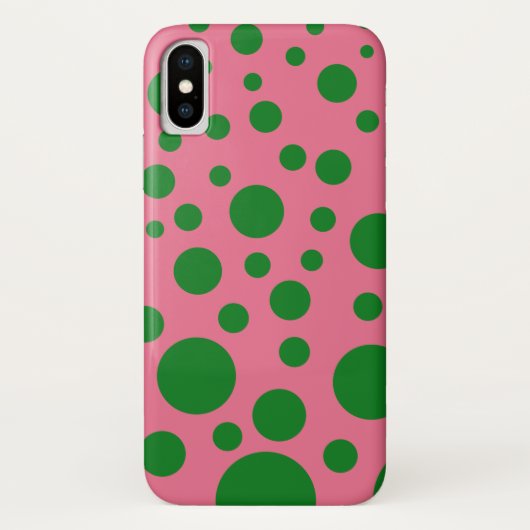 Het geval van de telefoon met groene cirkels op ee Case-Mate iPhone case (Achterkant)