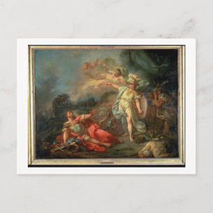 Het gevecht tussen Mars en Minerva, 1771 (olie op  Briefkaart