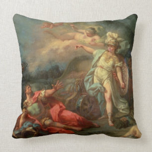Het gevecht tussen Mars en Minerva, 1771 (olie op  Kussen