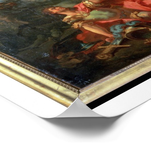 Het gevecht tussen Mars en Minerva, 1771 (olie op  Poster (Hoek)