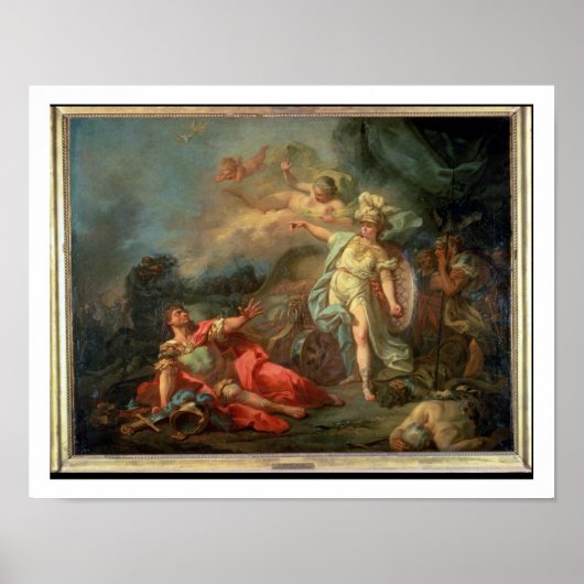 Het gevecht tussen Mars en Minerva, 1771 (olie op  Poster (Voorkant)