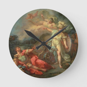 Het gevecht tussen Mars en Minerva, 1771 (olie op Ronde Klok