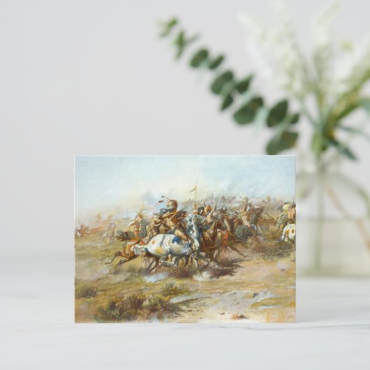 Het gevecht van Charles Marion Russell Briefkaart (Staand voorkant)