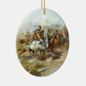 Het gevecht van Charles Marion Russell Keramisch Ornament (Rechts)