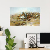 Het gevecht van Charles Marion Russell Poster (Thuiskantoor)