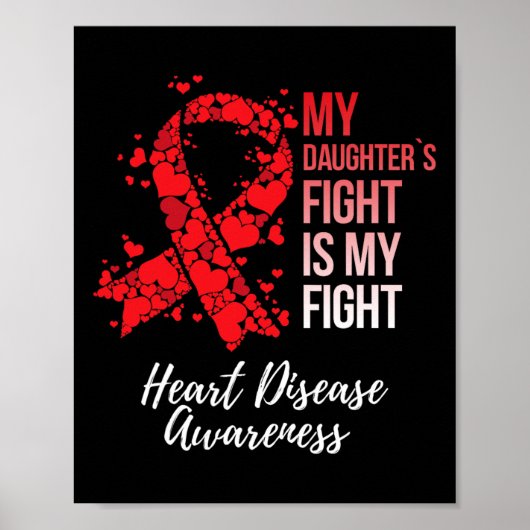 Het gevecht van mijn dochter is mijn Fight Heart D Poster (Voorkant)