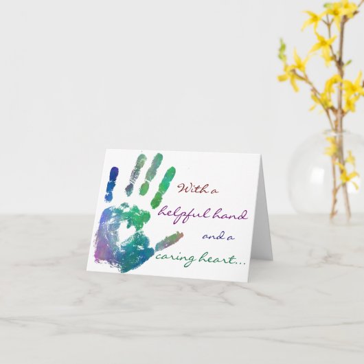 Het geven Hart notecard Kaart (Gele Bloem)