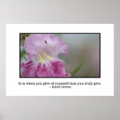 Het geven van jezelf is waar geven poster (Voorkant)