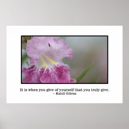 Het geven van jezelf is waar geven poster