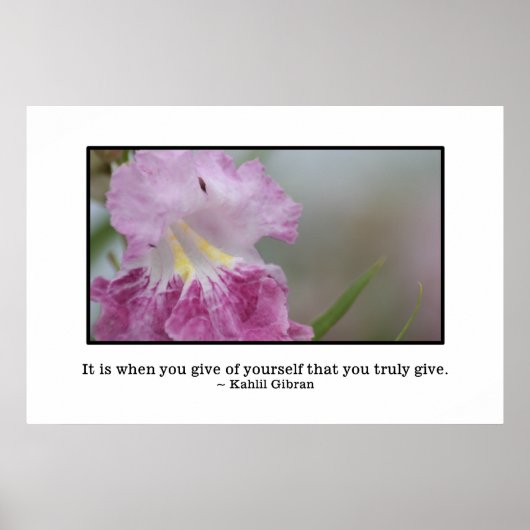 Het geven van jezelf is waar geven poster (Voorkant)