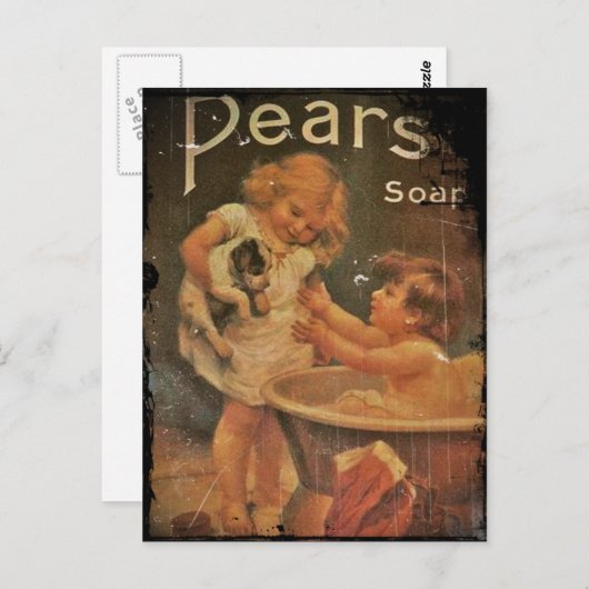 Het geven van Puppy een Bath van Pars Soap Briefkaart (Voorkant / Achterkant)