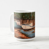 Het Geviste dorp originele handgeschilderde kunstw Koffiemok (Voorkant links)