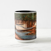 Het Geviste dorp originele handgeschilderde kunstw Mok (Midden)