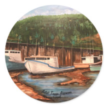 Het Geviste dorp originele handgeschilderde kunstw