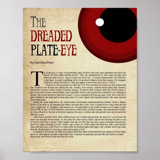 Het gevlekte Bord-oog Poster (Voorkant)