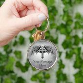 Het Gevleugelde DwarsOntwerp van de beschermengel Sleutelhanger (Hand)