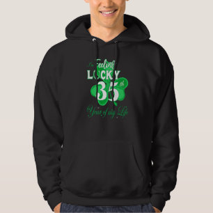 Het gevoel van geluk 35e jaar van mijn leven Ierse Hoodie