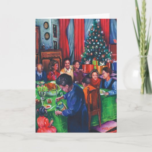 Het gevoelvolle Diner van de Familie Feestdagen Kaart (Voorkant)