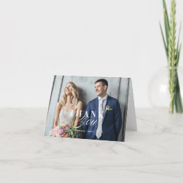 Het gevouwen Huwelijk van de Foto dankt u nota Bedankkaart