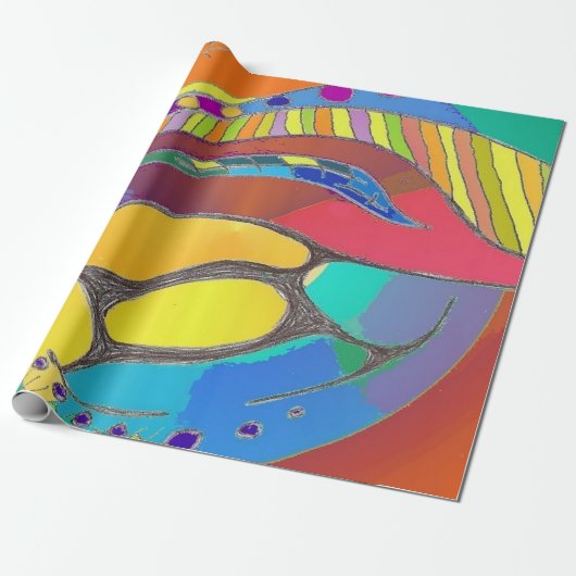 Het gewaagde Organische Verpakkende Document van Cadeaupapier (Uitgerold)