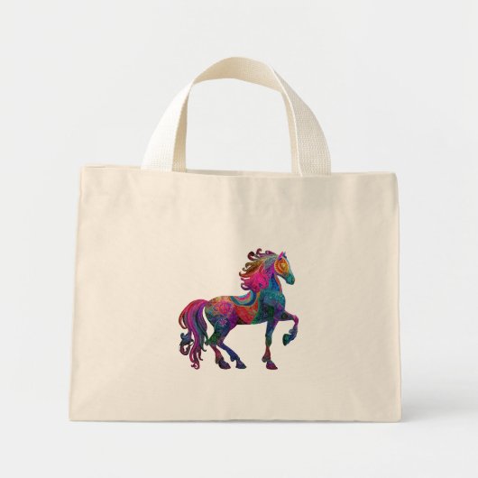 Het Gewatteerde Paard Mini Tote Bag (Voorkant)