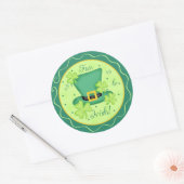 Het geweer om Iers Shamrock Top Hat St. Patrick's Ronde Sticker (Envelop)