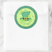 Het geweer om Iers Shamrock Top Hat St. Patrick's Ronde Sticker (Tas)