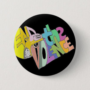 Het geweld beëindigen ronde button 5,7 cm