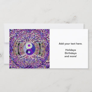 Het geweldige Kijken de Boom van Yin Yang Feestdagenkaart