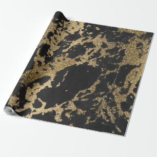 Het geweldige moderne fauxgoud schittert zwart cadeaupapier